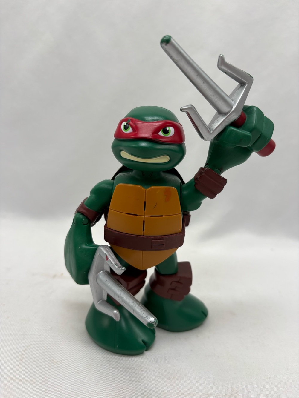 2014 Playmates Teenage Mutant Ninja Turtles TMNT Raphael Action Figure Arms Move